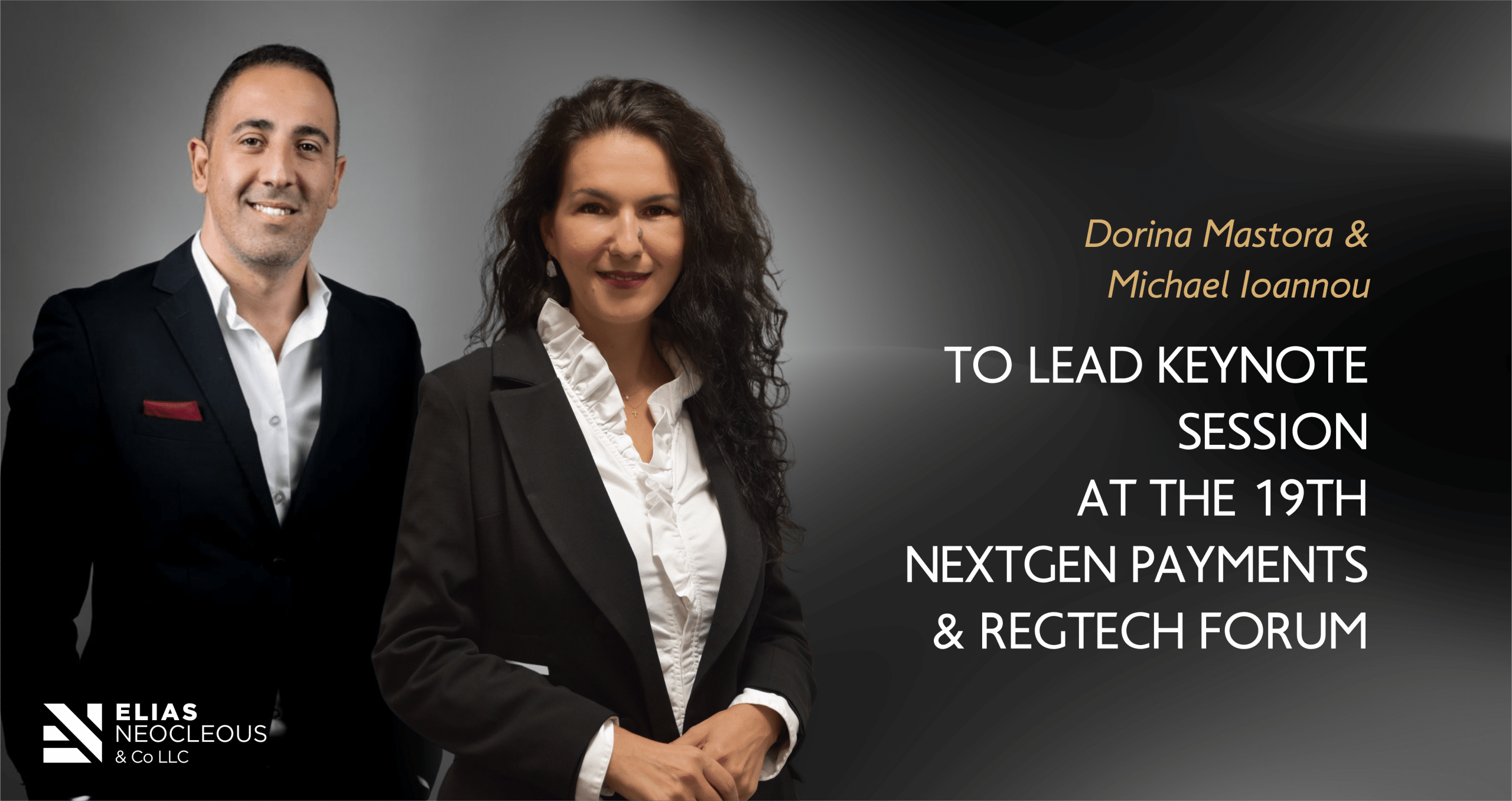Dorina Mastora and Michael Ioannou to lead keynote session at the 19th NextGen Payments & RegTech Forum