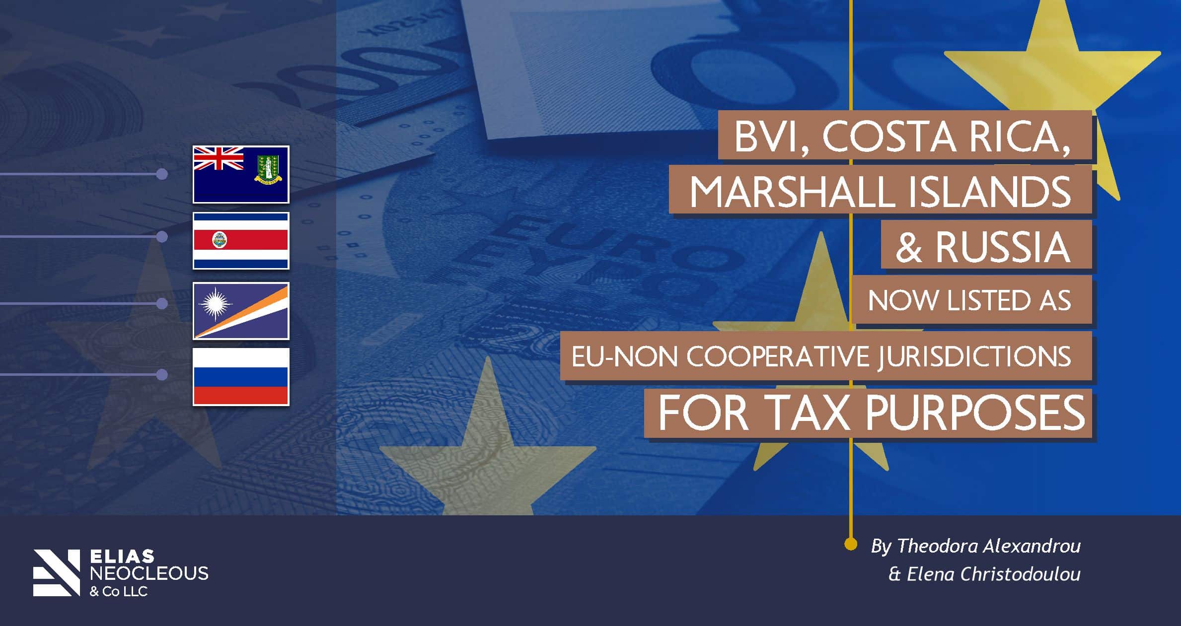 BVI, Costa Rica, Marshall Islands and Russia now listed as EU-non cooperative jurisdictions for tax purposes.
